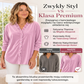 Bluza z weluru z falbanowym kołnierzem — aksamitna w dotyku, elegancki krój, swobodna elegancja