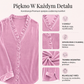 Bluza z weluru z falbanowym kołnierzem — aksamitna w dotyku, elegancki krój, swobodna elegancja