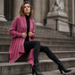 Damski Casual Kardigan Rozpinany z Otwartym Przodem