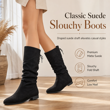 👢 Damskie sznurowane kozaki do połowy łydki – Vintage casualowe botki na słupku z grubym obcasem