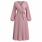 👗✨Elegancka sukienka maxi damska z dekoltem V na zakładkę i plisowaniem✨