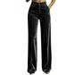 Damskie wysokiej talii casualowe zwiewne szerokie spodnie